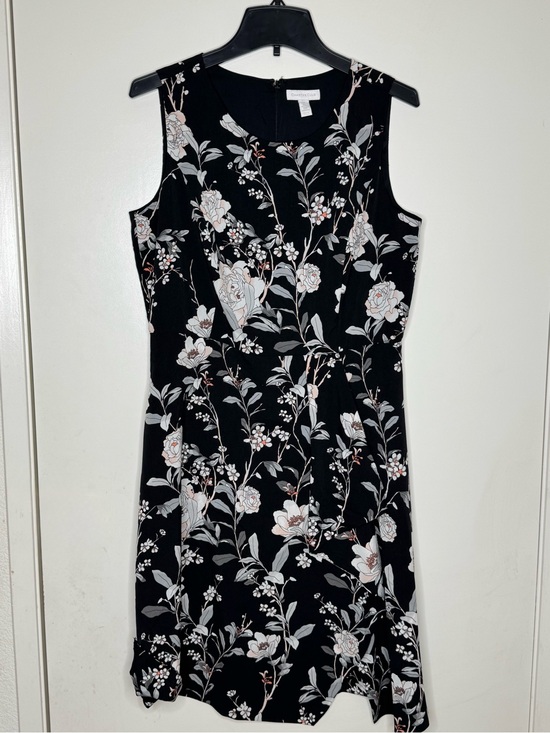 Charter Club Dresses & Skirts - Charter Club Black Floral Midi Dress with White and Blush Accents